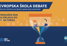 PRODUŽEN KONKURS ZA POLAZNIKE „EVROPSKE ŠKOLE DEBATE“